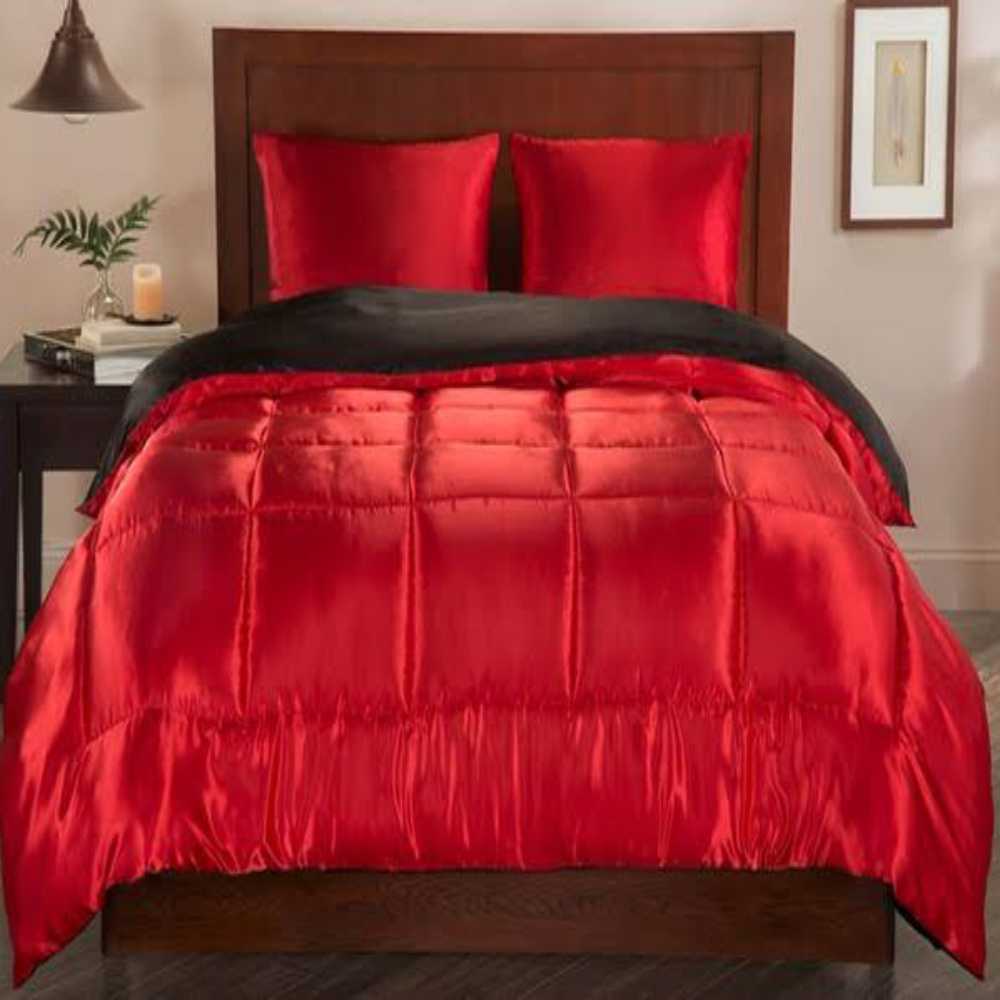 red silk duvet