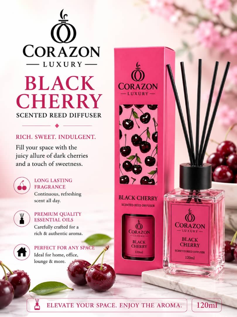 Black Cherry Scented Reed Diffuser 120ml