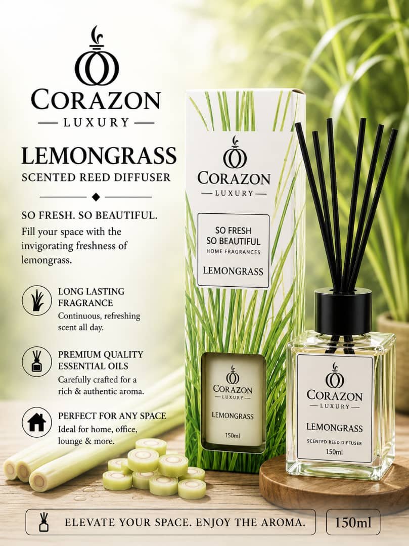 Lemongrass Scented Reed Diffuser 150ml